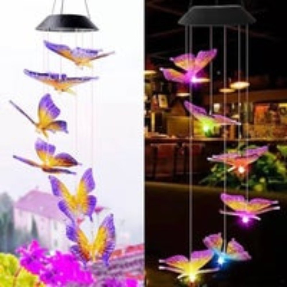 Solar Butterfly Wind Chimes